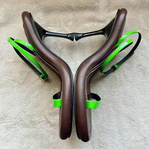 JW Anderson Bumper Tube Lime Green Patent Leather Strappy Heeled Sandal 38 US 8 - Picture 7 of 16